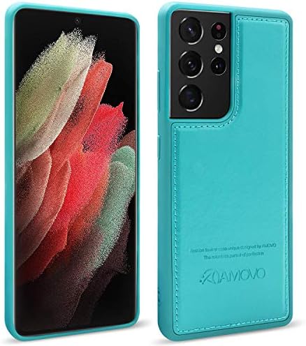 Caso de couro AMOVO para a caixa de Ultra Wallet Samsung Galaxy S21 [2 em 1 destacável] [couro vegano] [slot de cartão]