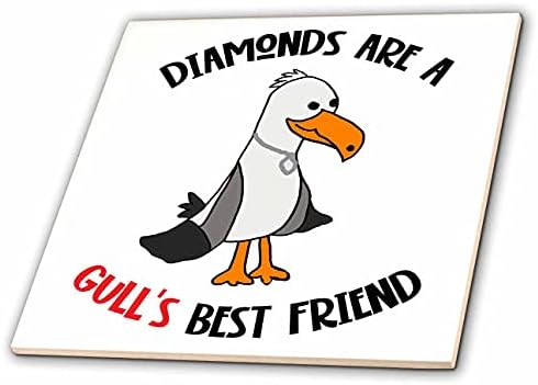 Diamantes engraçados de 3drose são um melhor amigo de gaivota maré de pegão praia de praia desenho animado - telhas