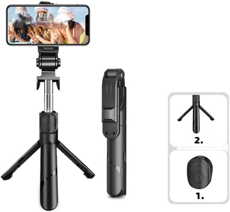 Sticks Wireless Selfie Stick Bluetooth dobrável Mini tripé para com preenchimento de controle remoto do obturador Eesll