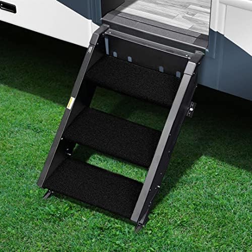 Prest-O-Fit 2-0242 Trailhead Universal RV Step Rug-17,5 de largura, preto obsidiano, conjunto de 3 peças