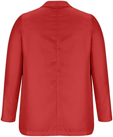 Womens Casual Blazers solto Fit Aberto Cardigan Longo de manga longa Office Blazer Jackets Coat for Business Lady