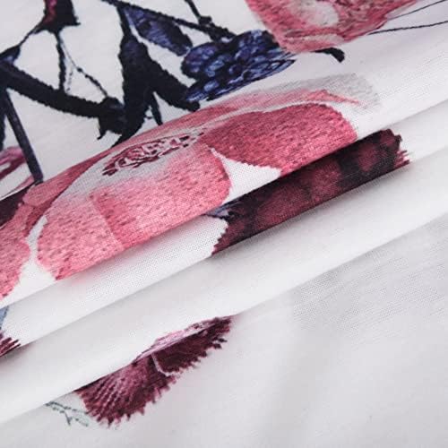 Camisas diárias de desgaste para mulheres impressas de manga curta Summer solto tops clássico clássico V Neck Floral Camisas