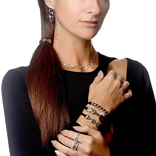 Projeto de metal de cadeia de guoxi 2 em 1 bracelete elástica laços de cabelo boêmio feminino scrunchies de capilar bandos de cabelo de rabo de cavalo para grossos e encaracolados