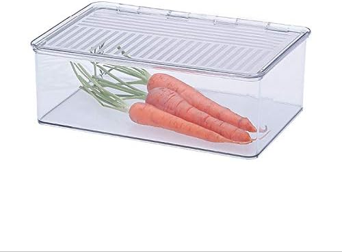 SLNFXC 1 PCS Recipientes de armazenamento de alimentos de geladeira com tampas de cozinha Legumes e frutas Caixa fria de geladeira fresca