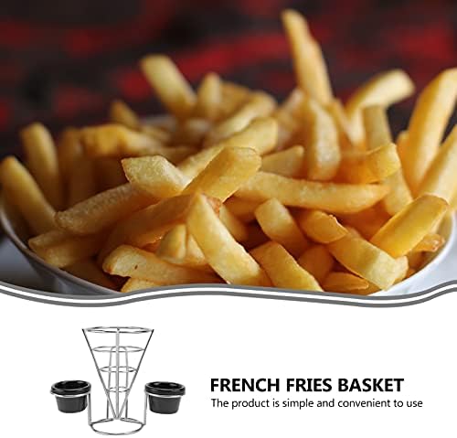 Stands de batatas fritas do portão da colher doitol, aço inoxidável Fry Fry Fry Cone Basket Snack Flaches Basquete Aperto de servir