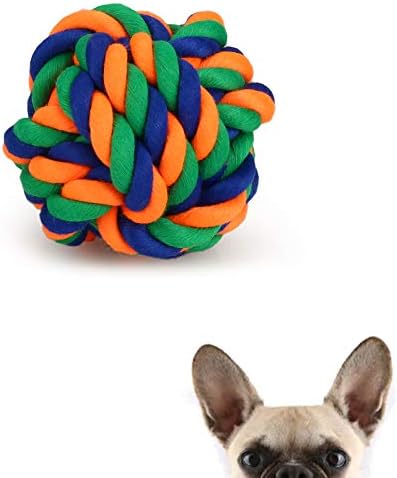 CGRQSSTSQ Pet Chew Toy, nós tecendo corda de algodão, vivificando bola de brinquedo de corda de cachorro, bola pequena para cães