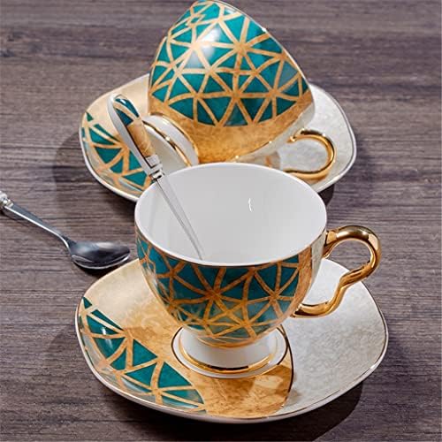 Leige Golden Geométrico Golden Padrão Inlaido Porcelana Conjunto de Tea Pote Copo da Cerâmica Cerâmica Conjunto de Coffee