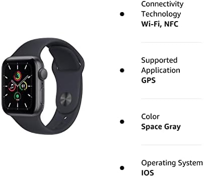 Apple Watch SE - Caixa de alumínio cinza espacial com banda esportiva preta