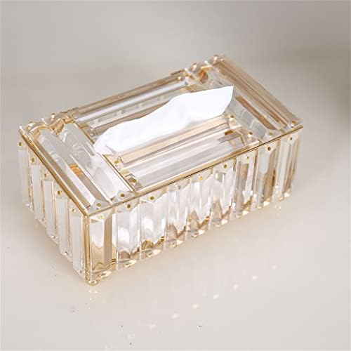 Lysldh European Creative Glass Tissue Box Room de estar doméstica Transparente Box Bandejas de guardanapo