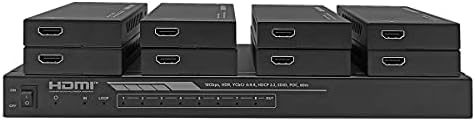 MONOPRICE Blackbird 4K HDMI 2.0 1x8 Kit de solução completa do extensor divisor- 18 Gbps, HDR, 4K@60Hz, YCBCR 4: