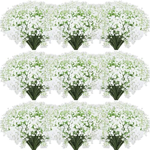 Janinka Artificial Baby Breath Gypophila Flowers Bouquets de 20,5 polegadas de gipsophila Flores Diy Buquês Florais