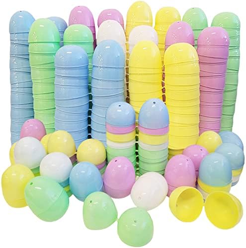 Ovos de Páscoa preenchidos, ovos de Páscoa de Páscoa de plástico colorido coloridos com dobradiça, perfeita para caça ao ovo de
