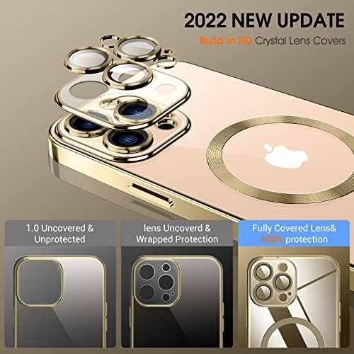 Magnetic Clear para iPhone 11 Pro Case com MagSafe [Vidro de Proteção à Câmera Integrado] [Exterior do Exterior do iPhone] Tampa de silicone Slim Fina