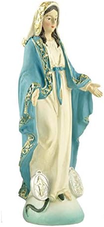 Cici e Jimmy Bleesed Virgin Mary estátua católica Nossa Senhora da Grace Tabletop estatueta pequena