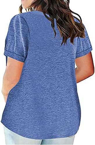 Akollsppnsy Summer Tops for Women 2023 Geral Camisetas de cores sólidas Camisetas de manga curta de decote em V para