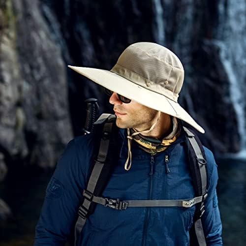 Chapéu de sol para homens com proteção UV Chapéus solares largos para homens chapéus de sol à prova d'água para pescar camping