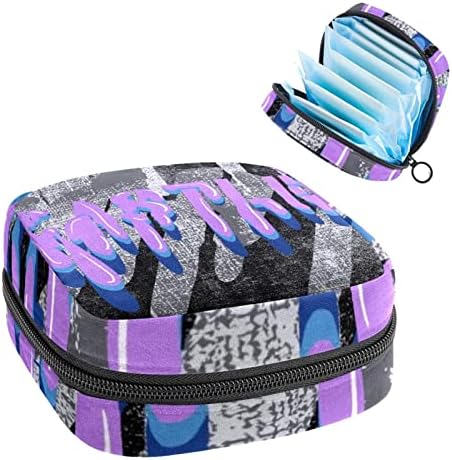Bolsa de armazenamento de guardanapo sanitário letras coloridas menstrual portátil de portátil com zíper para meninas adolescentes