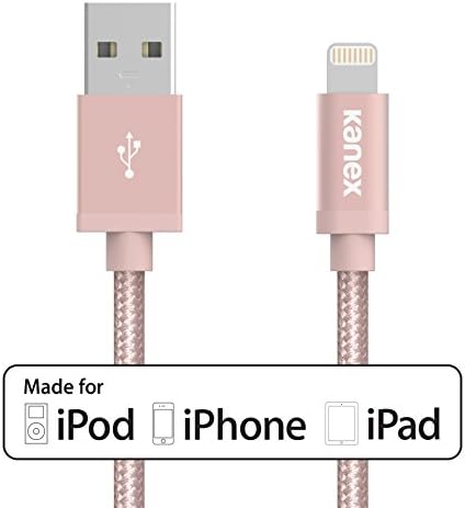 Lightning Premium certificado da Kanex Apple para o cabo USB com fibra durabraid de 9,9 pés -Rose Gold
