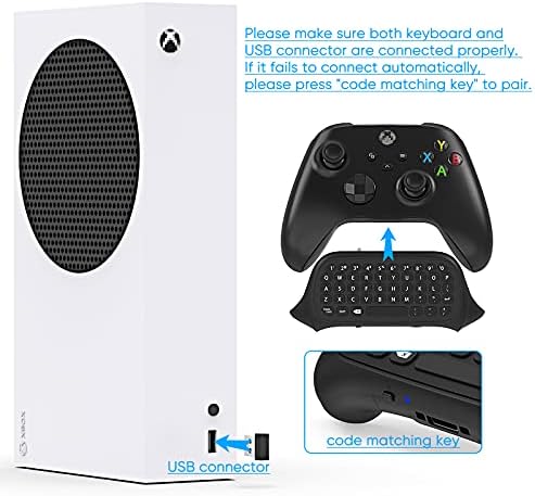 Teclado para Xbox Series X/S Controller, para Xbox One/S/Controller Gamepad, 2,4 GHz Mini Qwerty Controller Teclado Games Chatpad Com Audio/Headset Jack para Xbox Series X/S Controller-Black