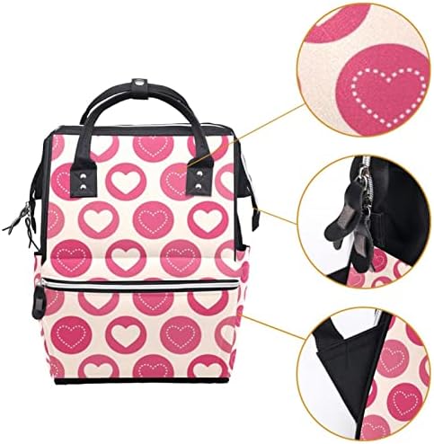 Mochila de fraldas de corações geométricos Backpack Baby Baby Nappy Sacos Multi -Função Bolsa de viagem de grande capacidade