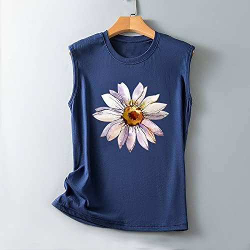 Camisas da tripulante para mulheres, blusa de verão de verão, pintura floral pintura floral túnica de túnica para meninas adolescentes