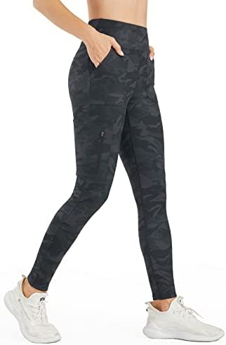 Persit leggings para mulheres de alta cintura de controle de barriga de controle spandex compressão de ioga com bolsos com zíper