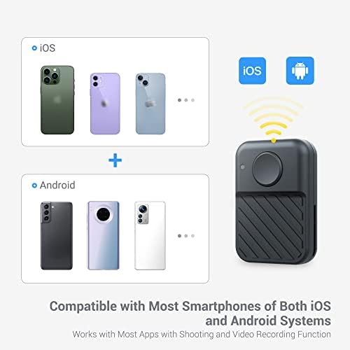 [2 pacotes] Controle remoto da câmera sem fio para smartphone, [sem aplicativos] [até 30 pés], controle remoto Bluetooth para iPhone Android Cell Phone, clicker de botão de selfie sem fio