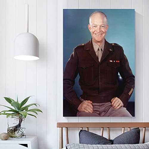 Pôster de retrato de Eisenhower, inspirador, político, pôsteres de arte de celebridades pinturas de arte de parede de lona decoração de parede decoração de casa decoração de sala de estar estética de 16x24inch