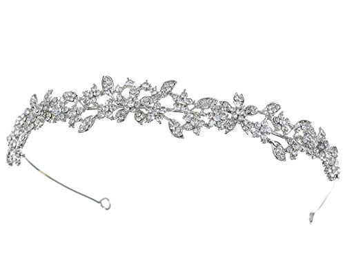 Samky floral strass cristal baile de casamento tiara t1077