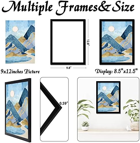 keibiubu preto 9x12 quadro de imagem para colagem de fotos Pôster exibir horizontal ou verticalmente montagem de parede e mesa