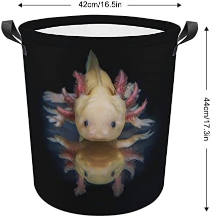 Axolotl na cesta de lavanderia escura Cestas de armazenamento dobrável cestas de roupas de bolsa para dormitório doméstico