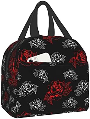 Lancheira para mulheres vermelhas preto rosa gótica lancheira reutilizável lancheira isolada Senhora lancheira masculina adequada para