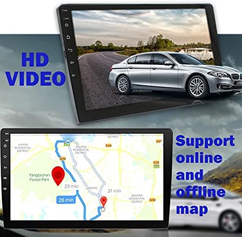 Binize Android 10 Din Din Car Séreo 10,1 polegadas Compatível com CarPlay Android Auto Touch Screen Unidade de rádio Multimedia Player, Bluetooth, Navigação GPS, AM, FM, EQ, Câmera de Backup de Suporte