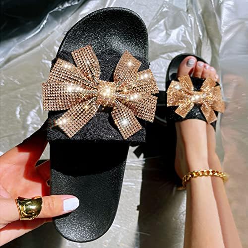 Sandálias de cristal de boho bling sandálias de plataforma de verão sapatos de moda casual de cor plana chinelos de lantejas