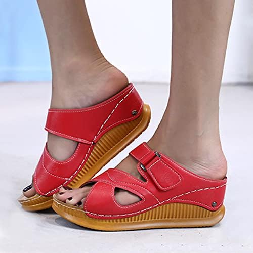 Flippers para mulheres chinelos de moda ocas e casual de moda definida define o pé de cunha de primavera baixo e sandálias de sapatos de verão sandálias planas