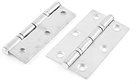 X-Dree 2 PCs 2,4 Comprimento de metal dobrável por porta tubo tubo de dobra Hardware Tom de prata (2 PCs 2.4 '' Longitud