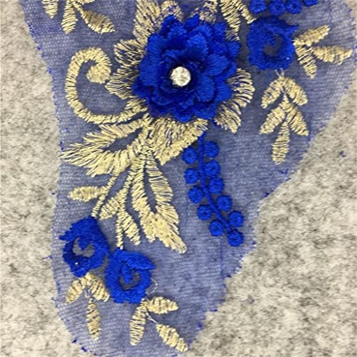 TJLSS azul 3D Acessórios de costura de flores de renda azul