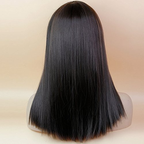 Deniya Straight Long peruca com franjas marrom escuro perucas cheias para mulheres perucas de cosplay Prime