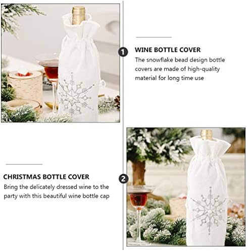 Bestoyard Decoração de Natal Bolsas de Vinho de Vinho de Floco de Floco de Neves de Floco de Vinho Bolsa de Vinho de Floco