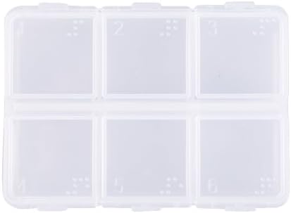 Whitelotous 6 compartimentos portáteis de bolso de bolso/vitaminas da caixa organizadora da caixa de comprimidos divididos para