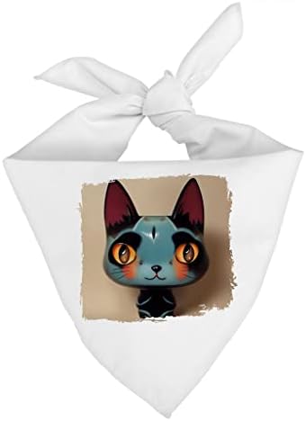 Cartoon Cat Pet Bandana - Bandana de cachorro impresso - Art Print Pet Scondf - S