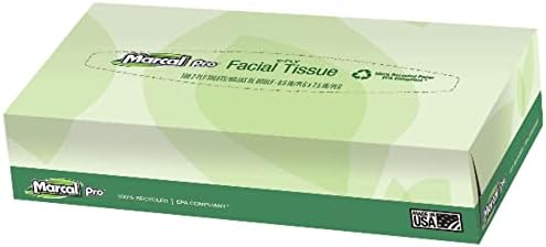 Marcal® Pro 2-Bly Facial Facial, reciclado, branco, caixa de 100, 30 caixas por caso