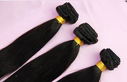 Junhair 3 Way Parte 1pc 4x4 Fechamento de renda com cabelo humano de Remy Indian Virgin 3 Pacotes de tramas mistas de 4pcs Lot natural cor natural