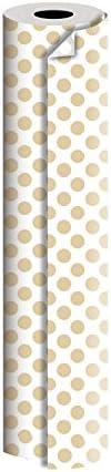 Jillson Roberts Bulk 1/4 Rema Double-sides Reversible Gift Wrap, 30 x 208 ', pontos de ouro e prata