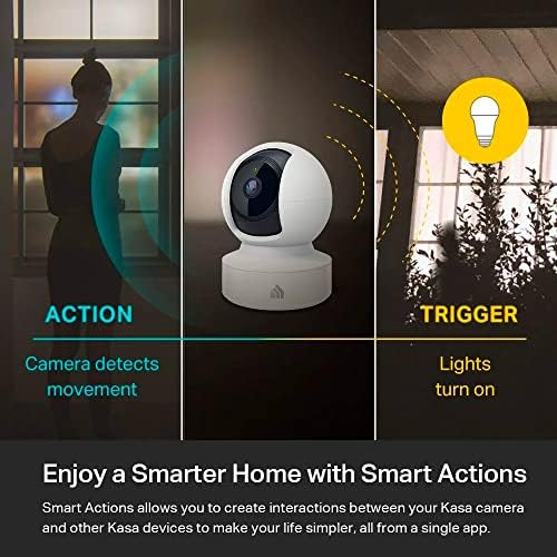 KASA Smart Video Doorbell Camera Câmera Hardwired & K Security Camera Outdoor Wired, Starlight Sensor & 98 Ft Night Vision, Detecção de Movimento/Pessoa e Pan/Tilt Smart Security Camera, 2,4 GHz