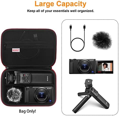 Caixa de transporte de bovke para câmera digital Sony ZV-1 / ZV-1F / ZV-1 II VLOG Digital Camera e Bluetooth Grip Vlogger Kit para