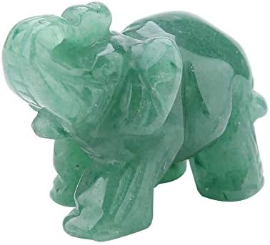 Xuuyuu Jade natural de elefante esculpido, 2 polegadas Artigo de móveis de cristal Cristão Artigo