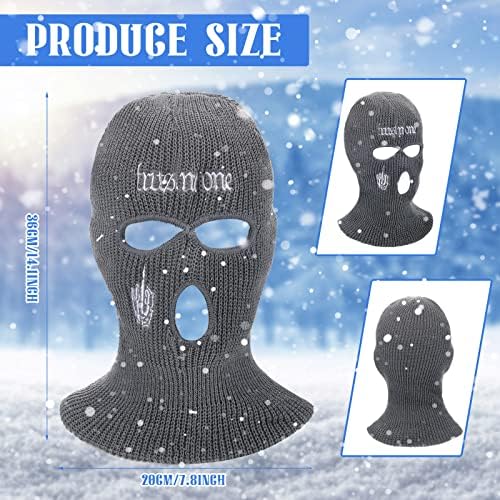 3 peças Balaclava Máscara Face Máscara 3 Hole Winter Ski Máscara para homens e mulheres tricotar