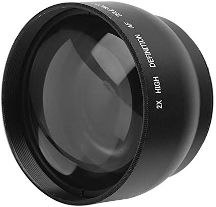 Lente de ampliação da câmera, ampliação de alumínio de 52 mm 2x lente de vidro óptico adicional, para todos os 52 mm de diâmetro 18-55 lente de câmera de comprimento focal