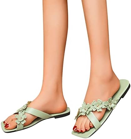 Strap Sandálias de flores de moda plana decorativa colorida senhoras casuais sandálias externas sólidas para mulheres sandálias